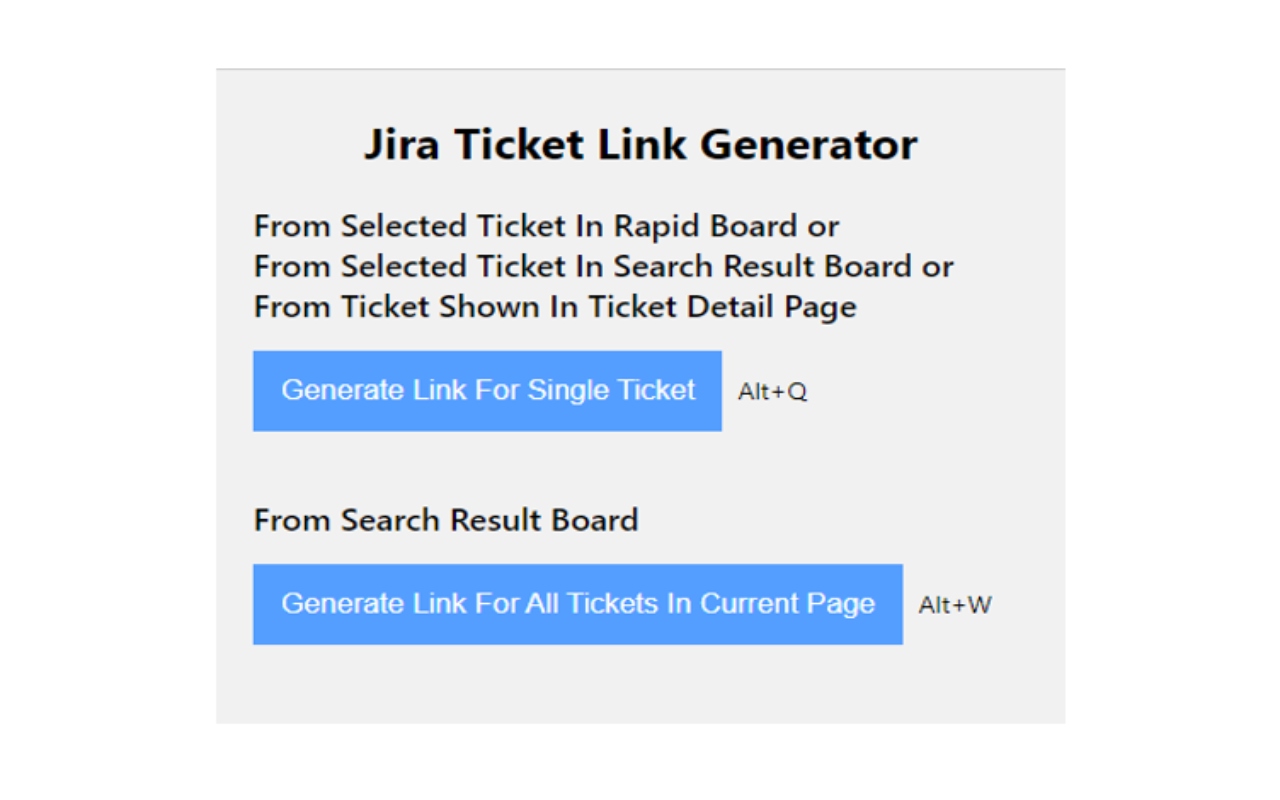 Jira Ticket Link Generator截图2
