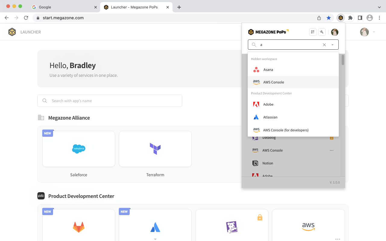 Megazone PoPs Browser Extension截图2