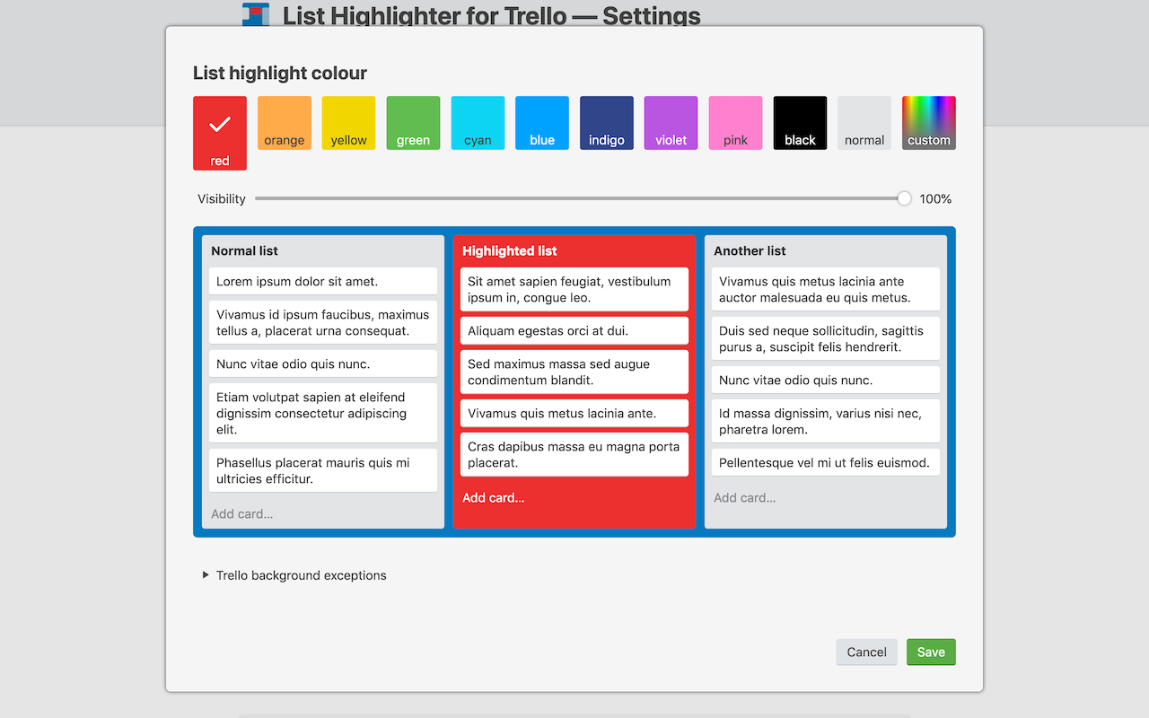 List Highlighter for Trello截图2