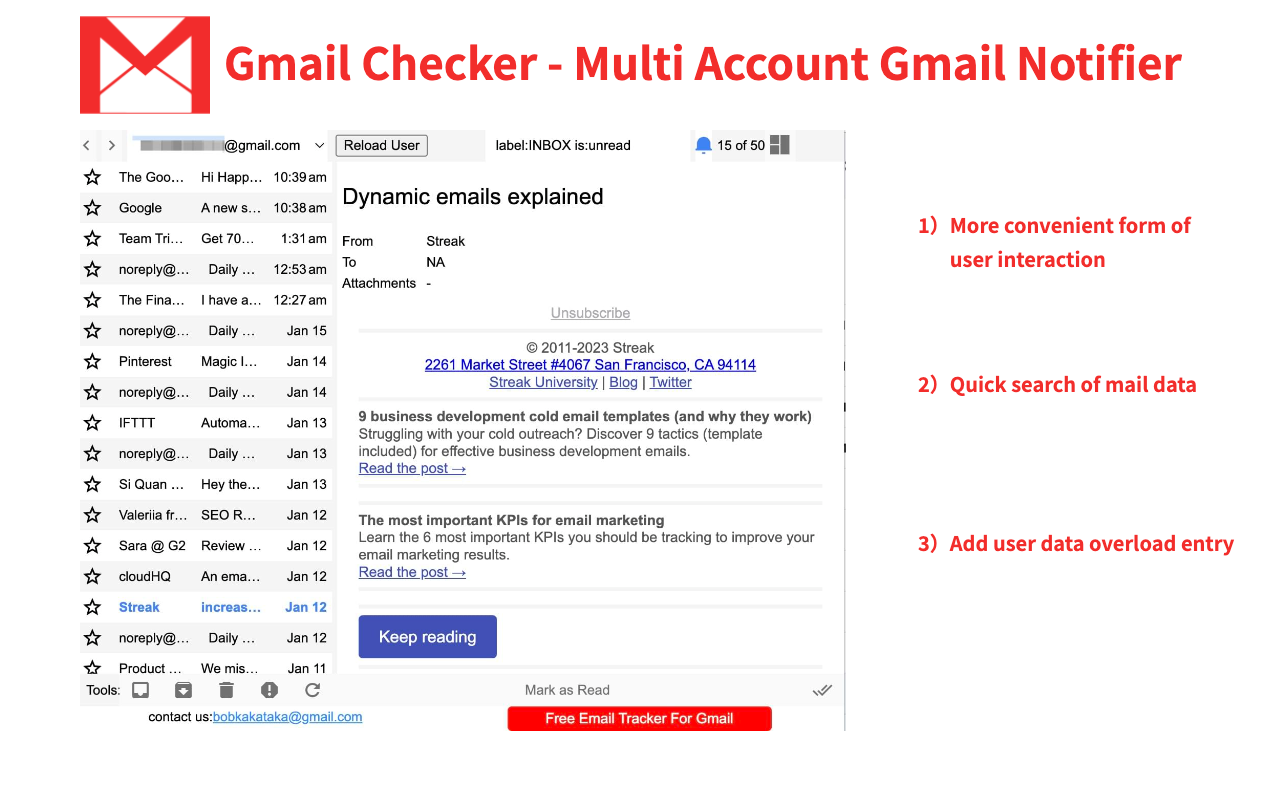 Gmail Checker & Gmail Notifier - gmail checker plus截图2