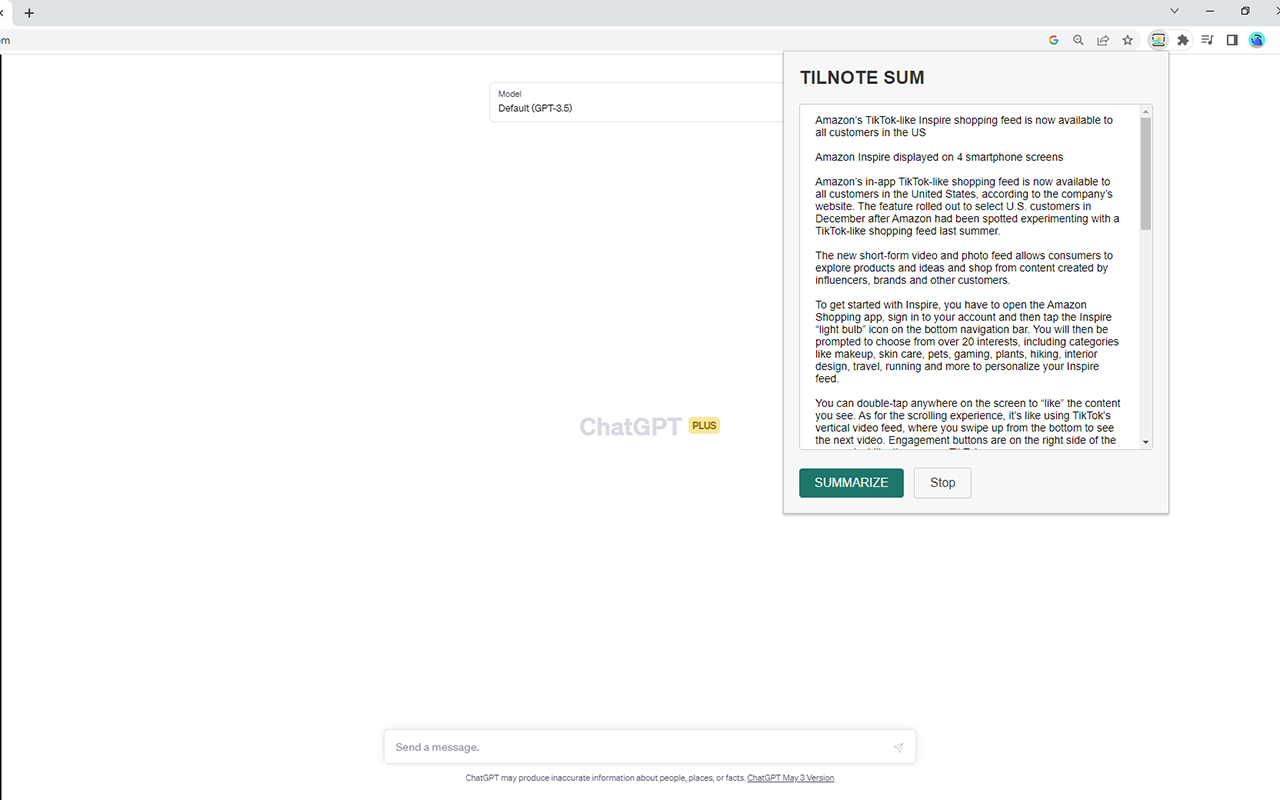 TILNOTE SUM (Summarization with ChatGPT)截图2