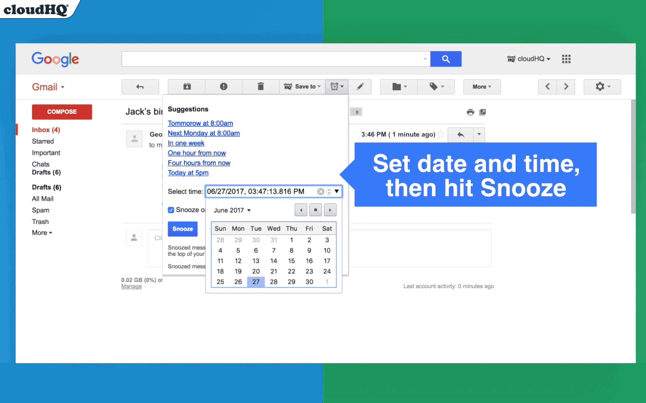 Snooze Email by cloudHQ截图3