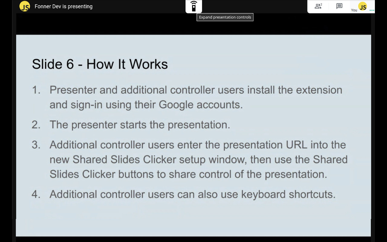 Shared Slides Clicker for Google Meet截图2
