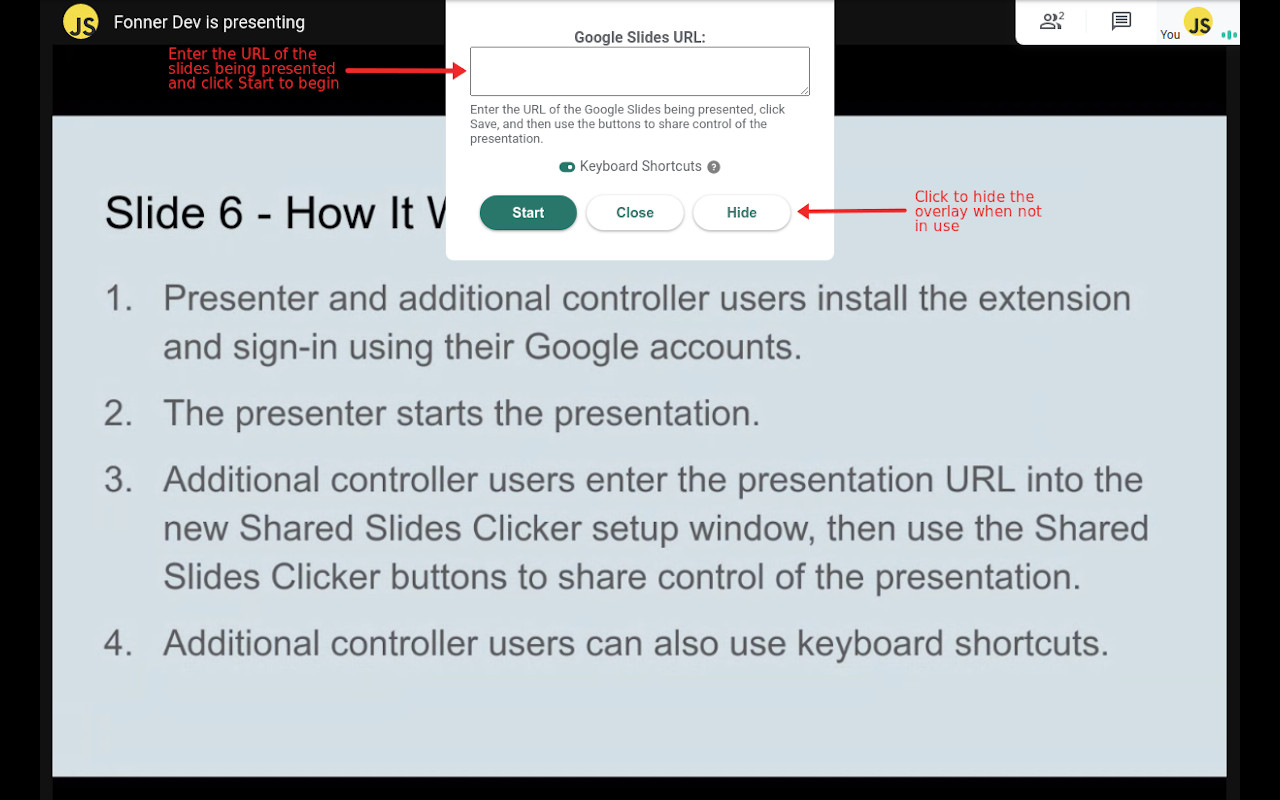 Shared Slides Clicker for Google Meet截图3