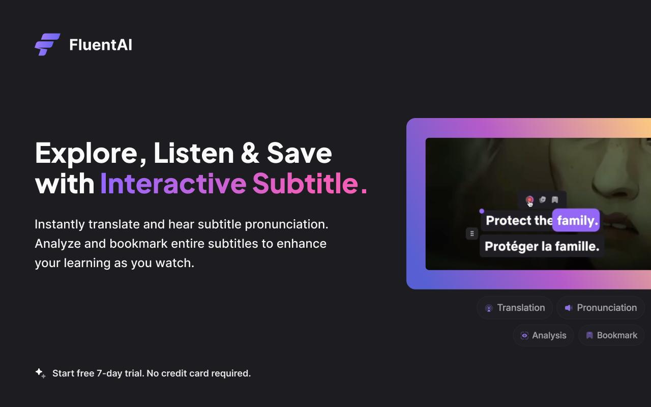 FluentAI:Netflix 等双语字幕截图1