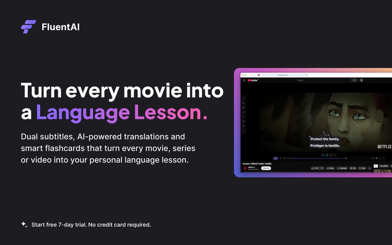 FluentAI:Netflix 等双语字幕截图3