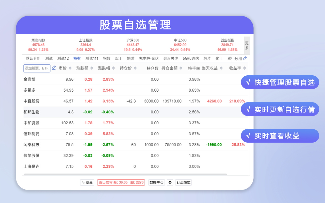 股票基金管家 - 上班盯盘助手截图2