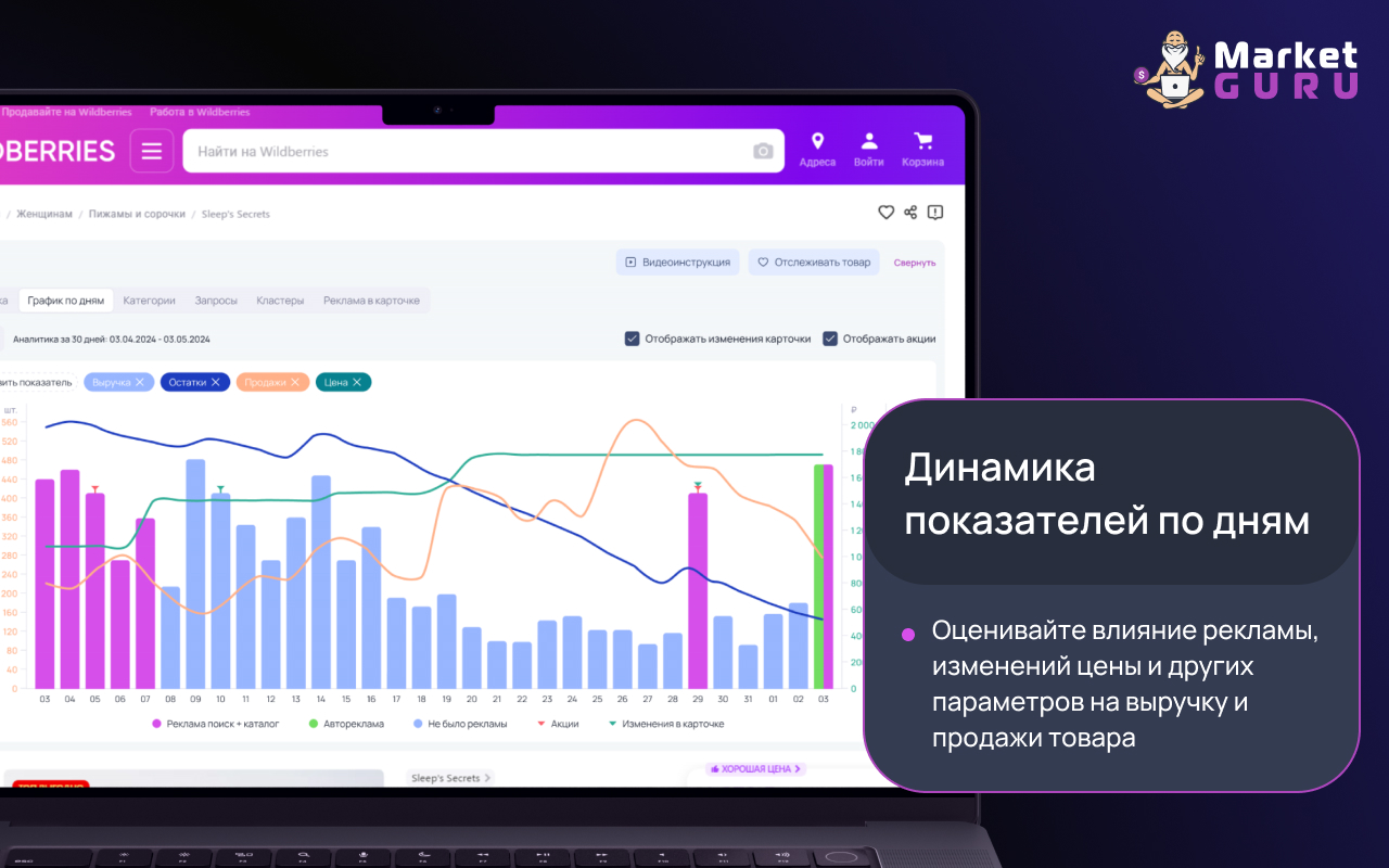 MarketGuru 2.0 — бесплатная аналитика маркетплейса Wildberries截图4