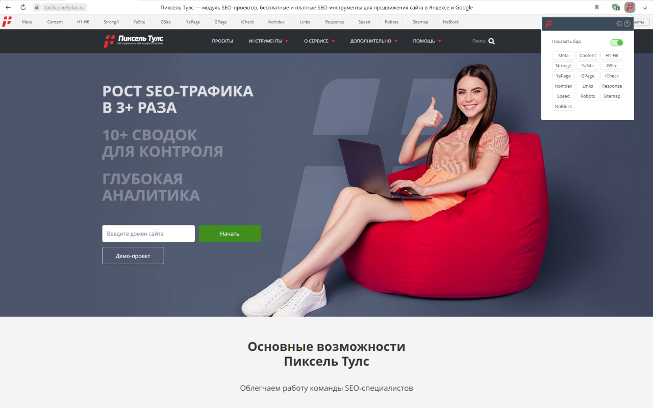 Любимый SEO-тулбар от Пиксель Тулс截图2