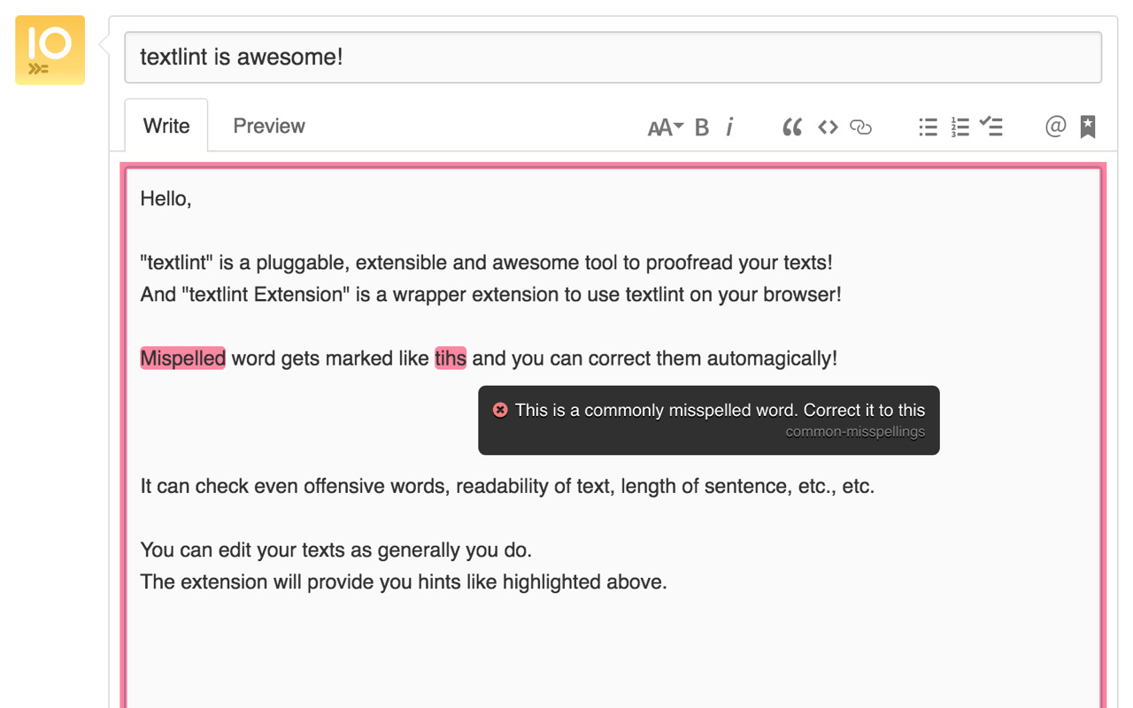textlint: Proofreader截图2