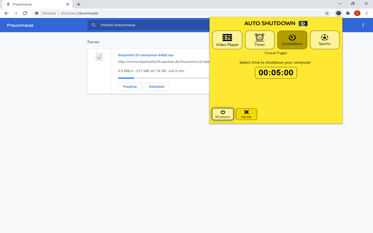 Auto Shutdown Extension截图1