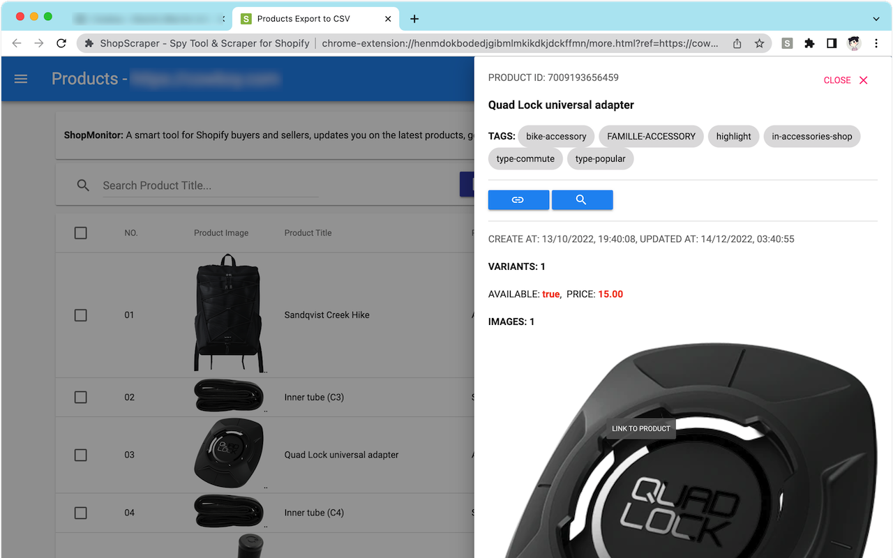 ShopScraper - Spy Tool & Scraper for Shopify截图1