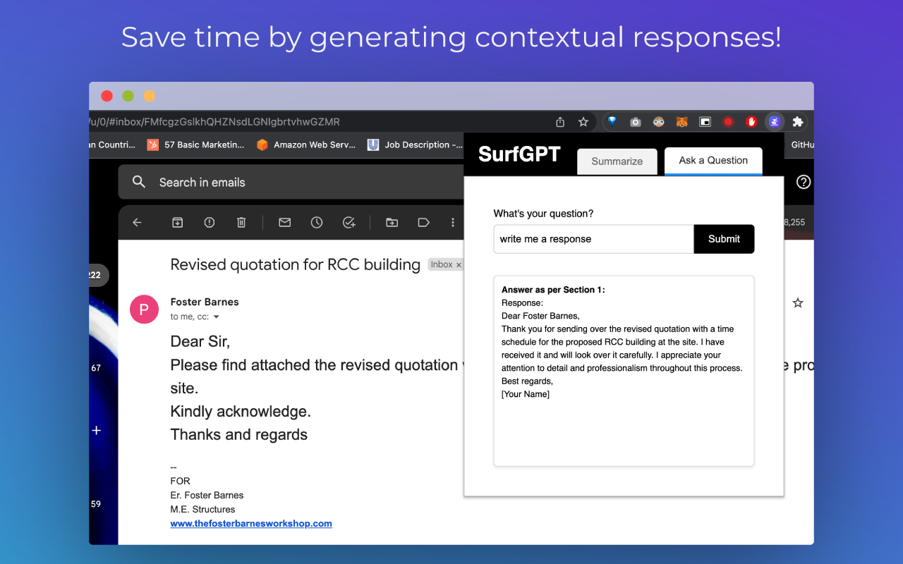 SurfGPT: Chat with any website!截图1