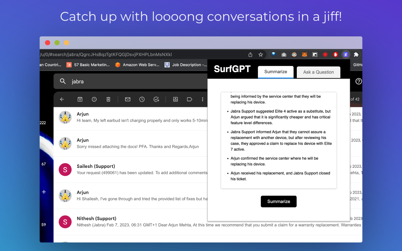 SurfGPT: Chat with any website!截图3