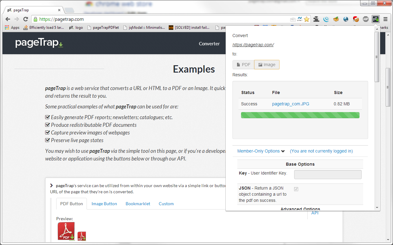 pageTrap - Convert URLs to PDFs or Images截图3