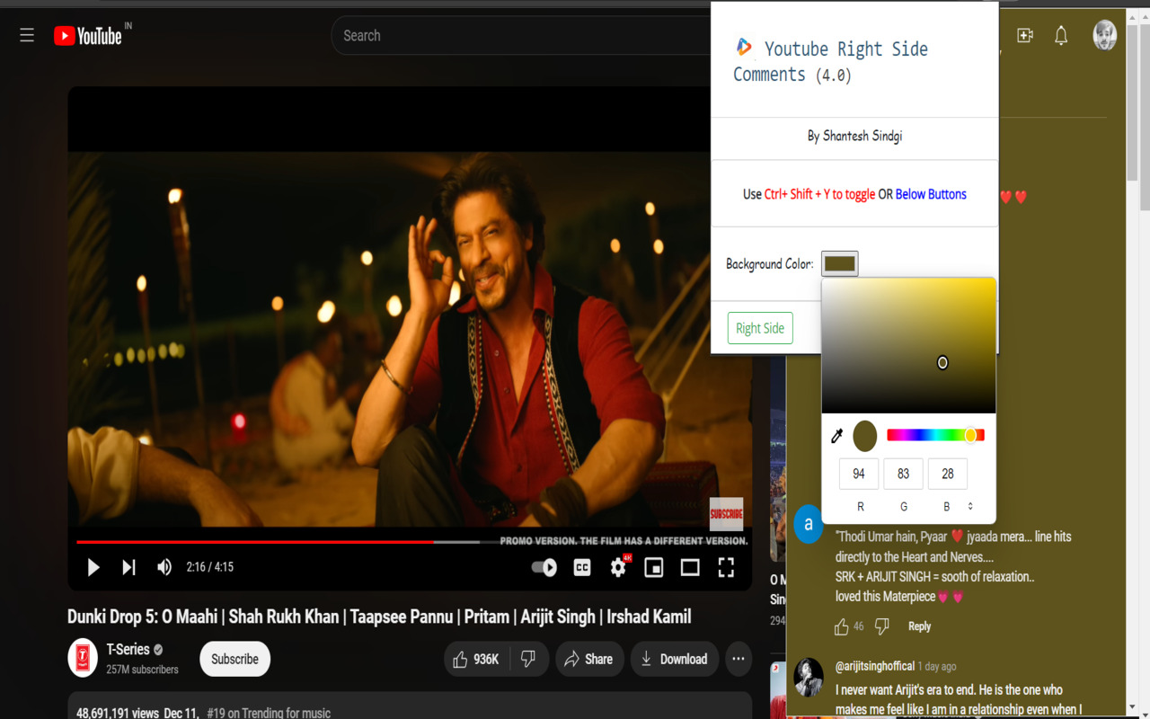 Youtube Right Side Comments截图2