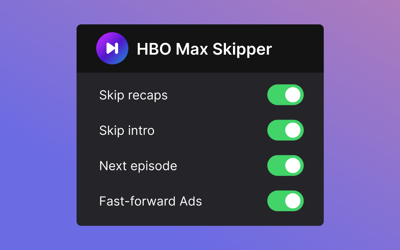 HBOmax Skipper: skip ads, intros & recaps截图1