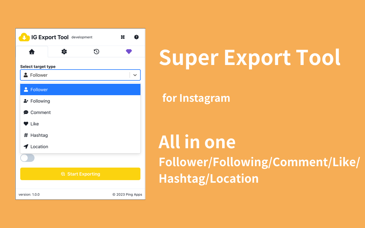 Super Export Tool - Instagram 用户资料导出工具截图2