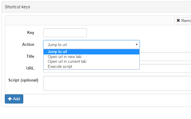 ShortcutKey2URL for Chrome截图2
