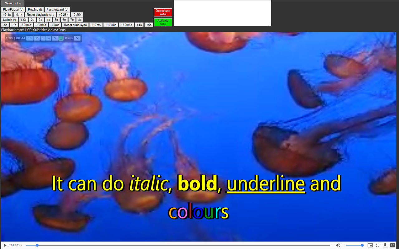 HTML5 media speed controller + subs截图1