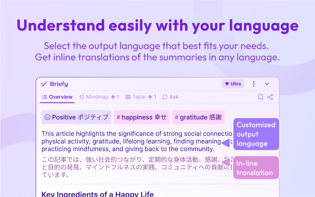 Briefy: AI summarizer with visual views for webpages, YouTube, PDFs截图2