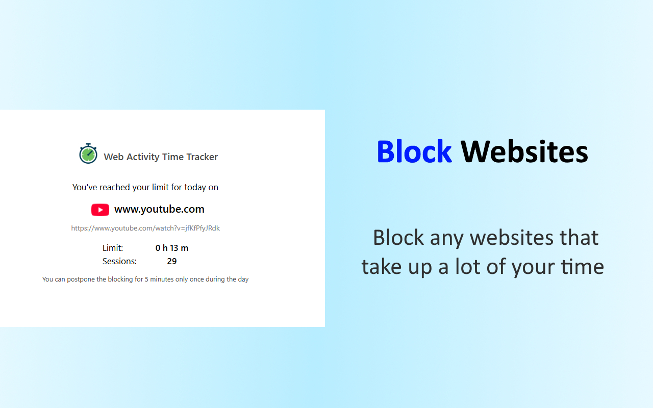 Web Activity Time Tracker - 封鎖網站、Pomodoro 與網頁分析截图1