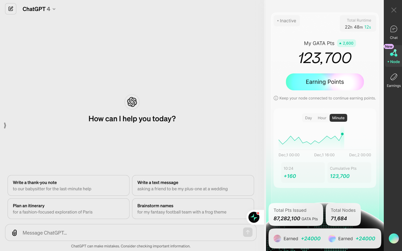 Gata: All-in-One AI Platform with Passive Rewards截图3