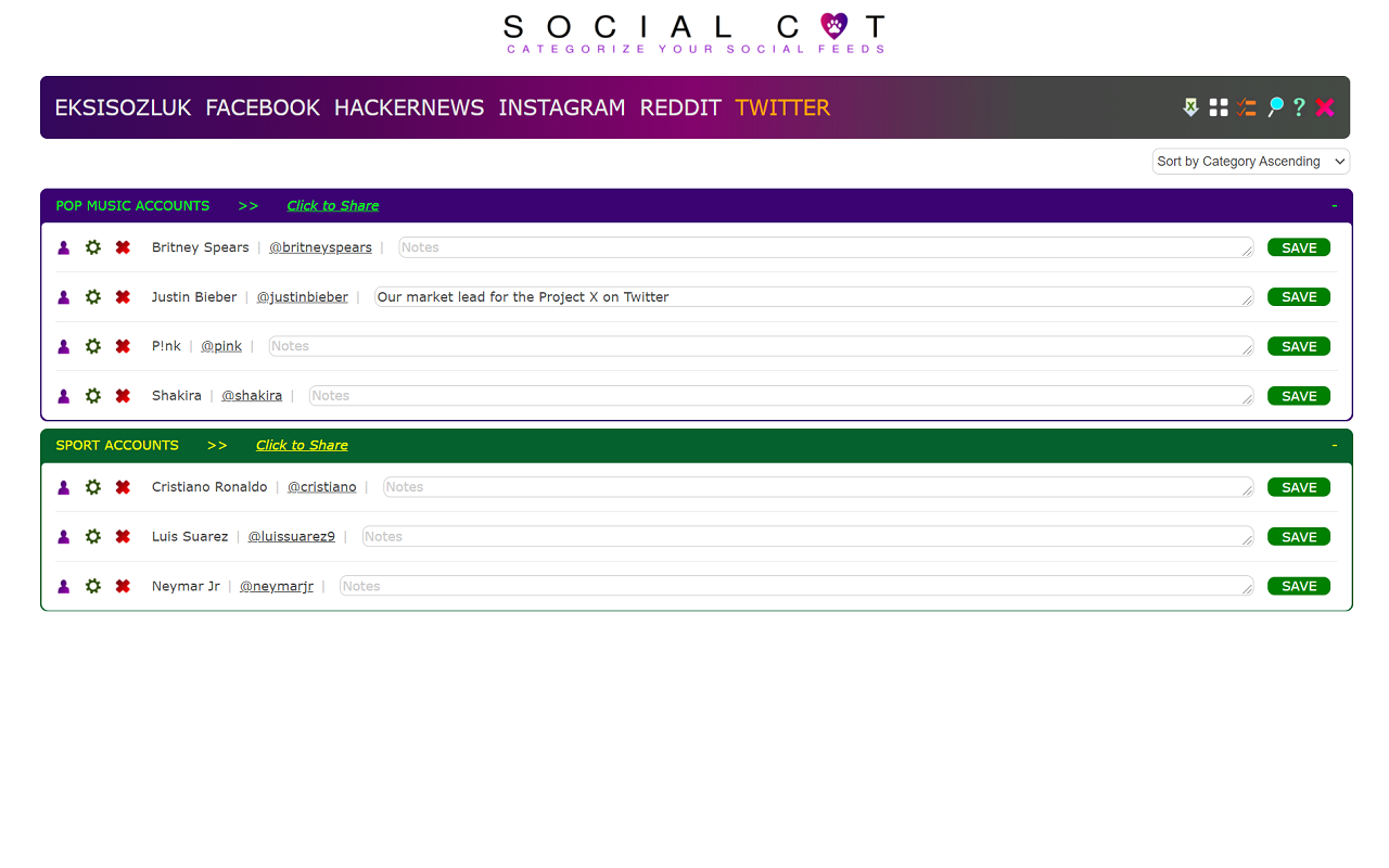 Social Media Rolodex - SOCIAL CAT截图1