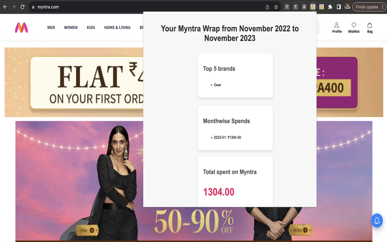 Your last 1 year Myntra Wrap截图1