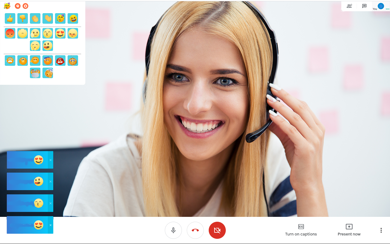 Google Meet的反应截图1