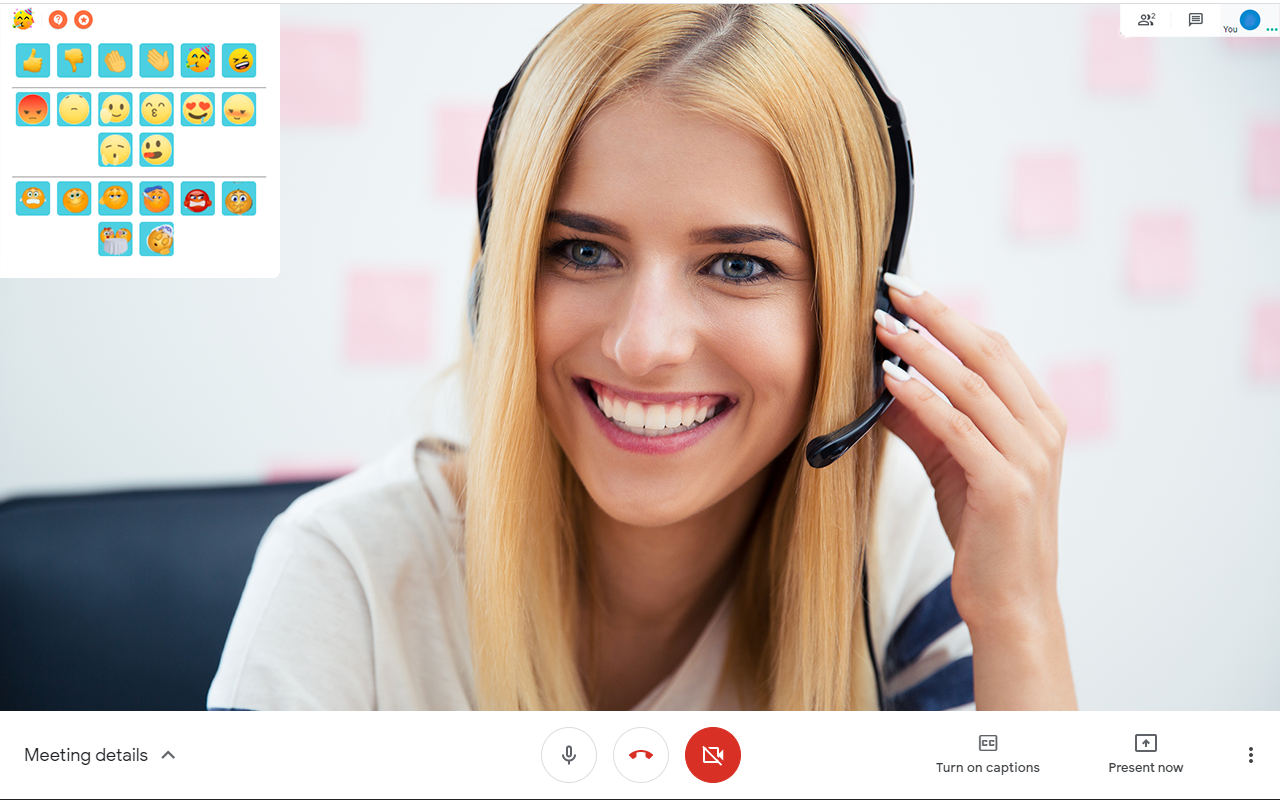 Google Meet的反应截图3