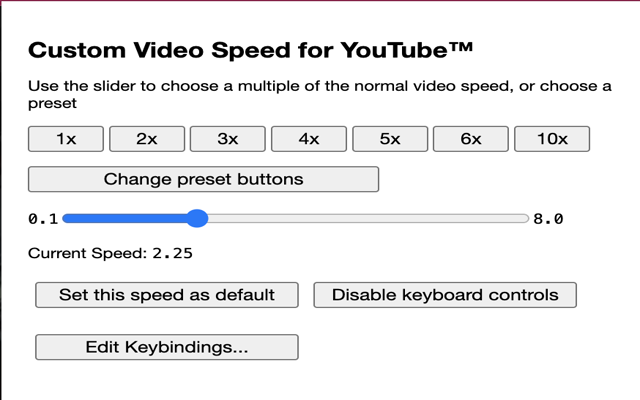 Custom Video Speed for YouTube™截图1