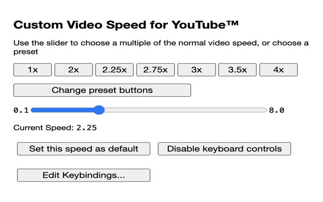 Custom Video Speed for YouTube™截图3