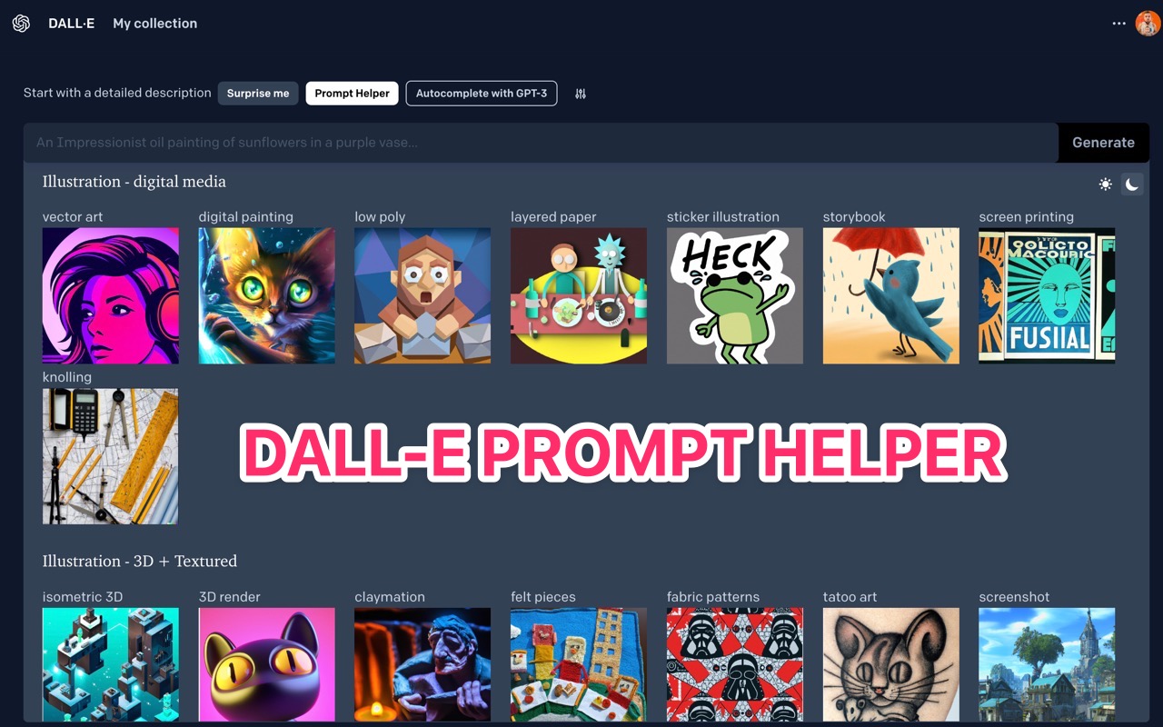 DALL-E prompt helper截图2