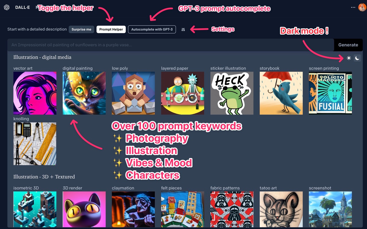 DALL-E prompt helper截图3