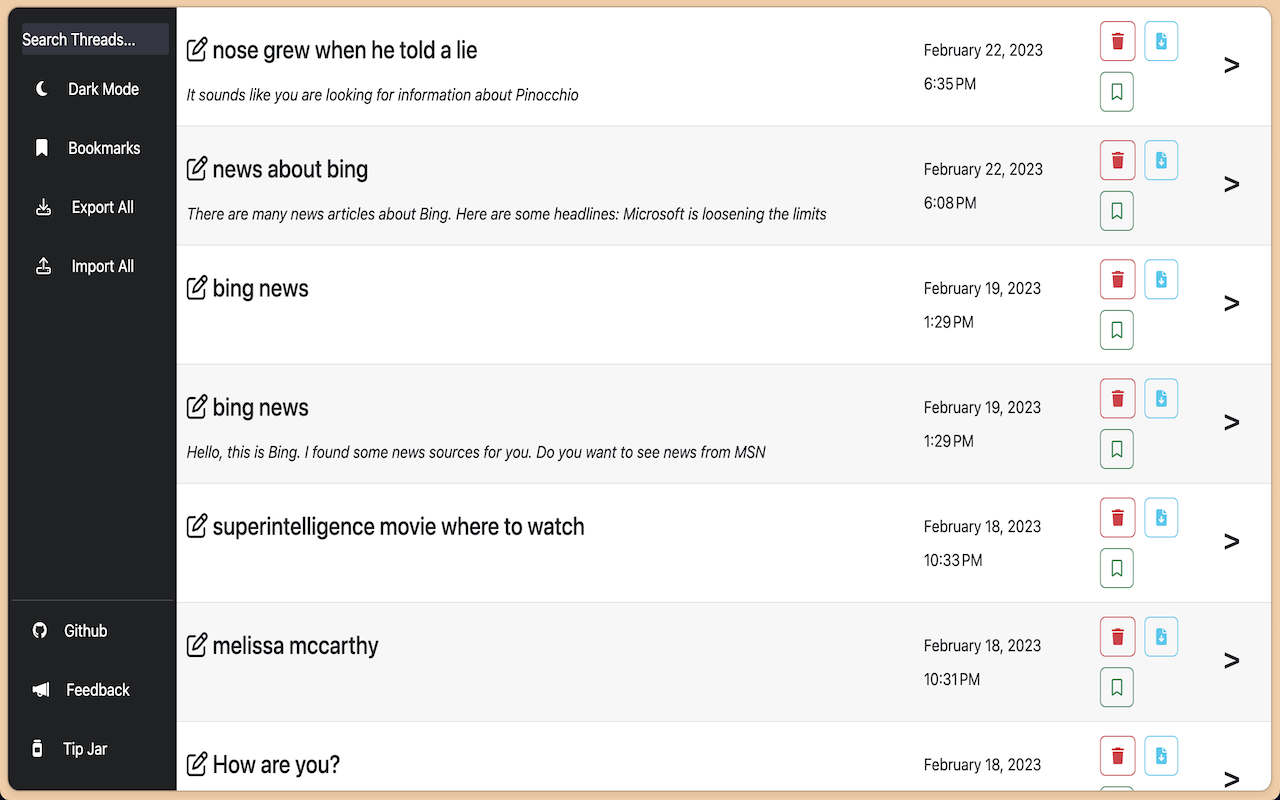 Bing Chat History截图2