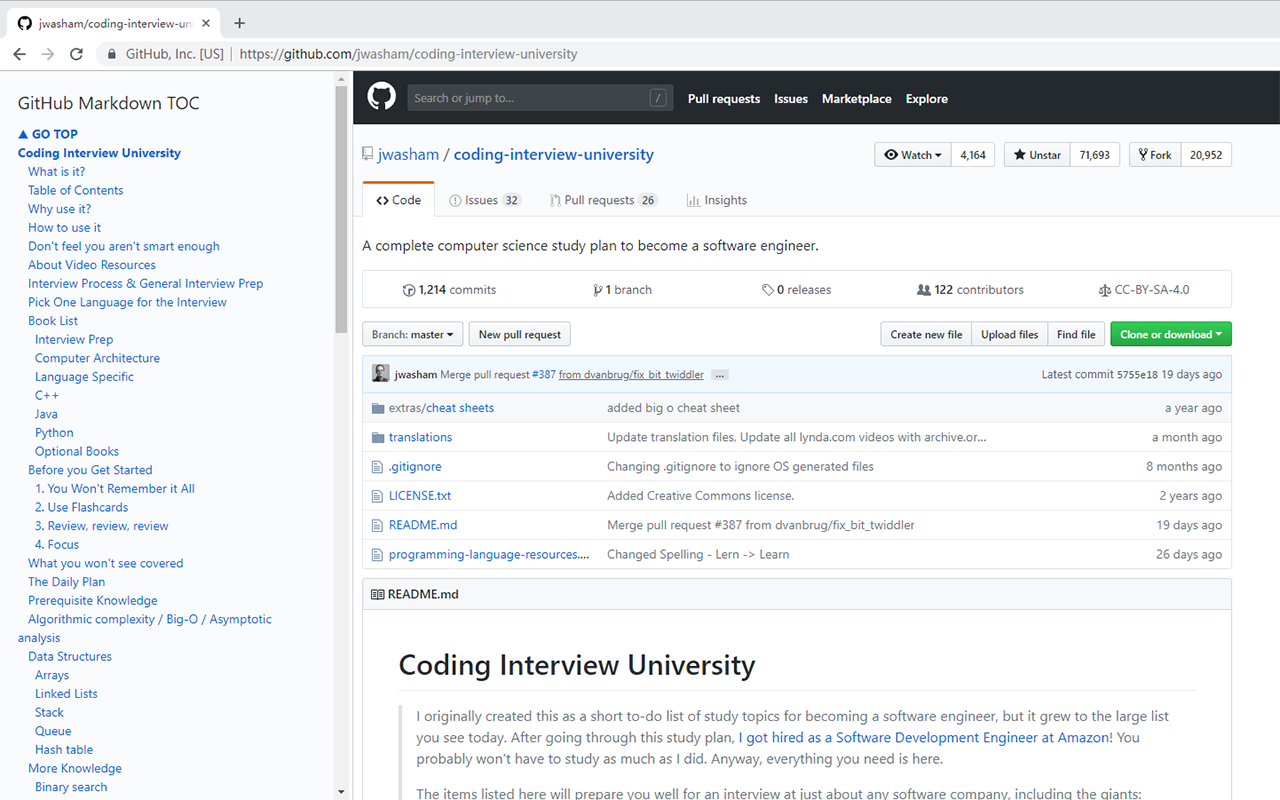 GitHub-Markdown-TOC截图1