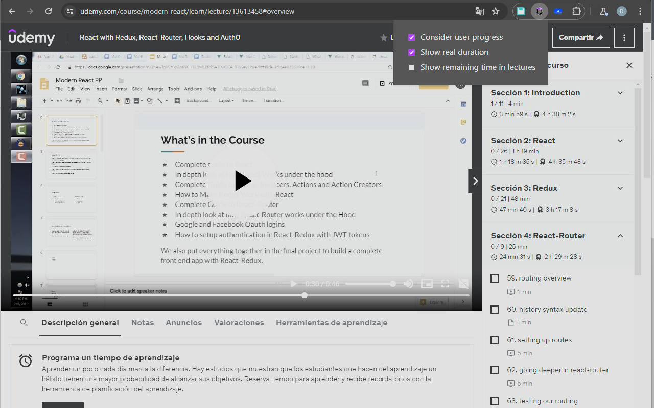 Udemy Time Remaining截图1