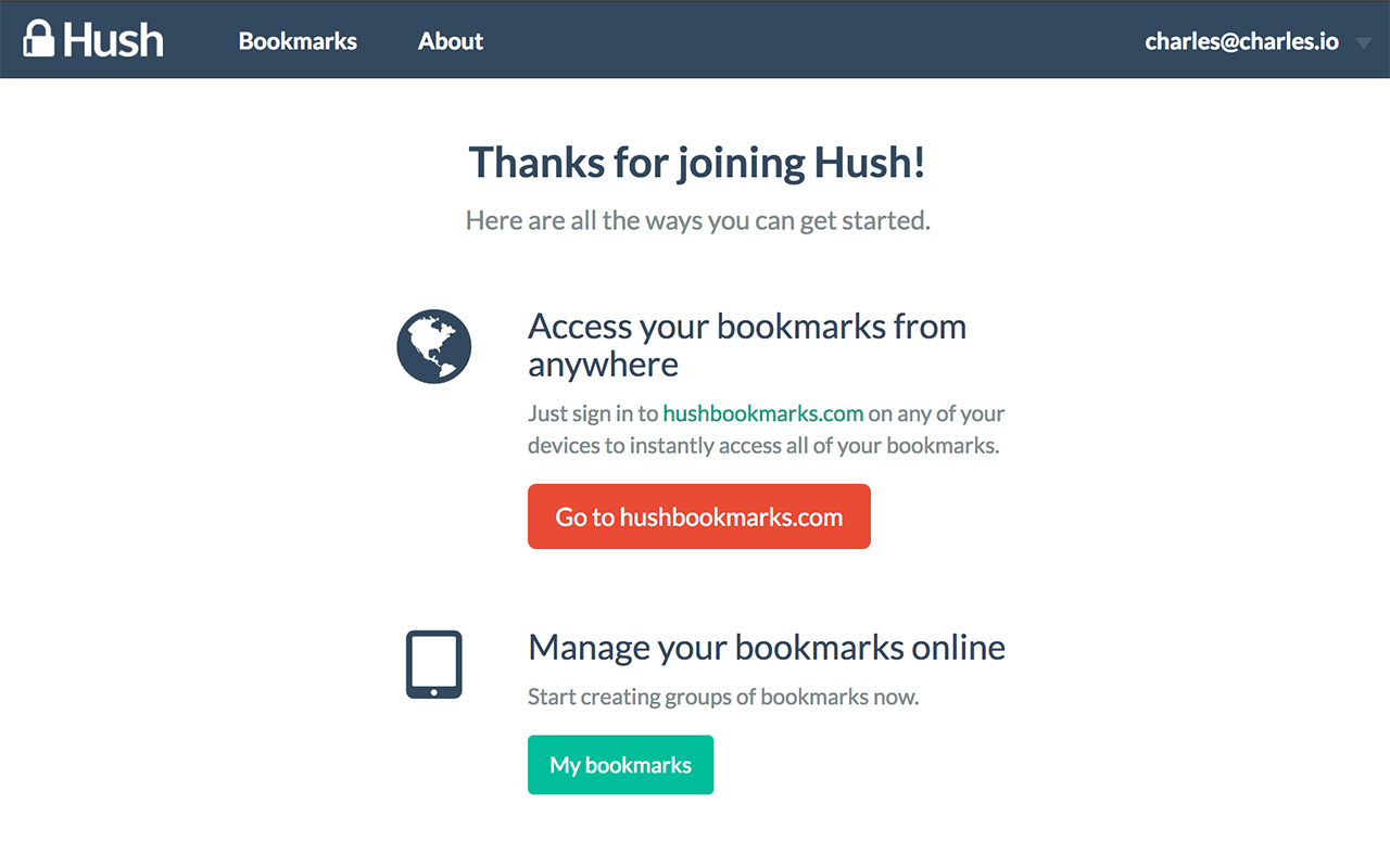 Hush - private bookmarking截图2