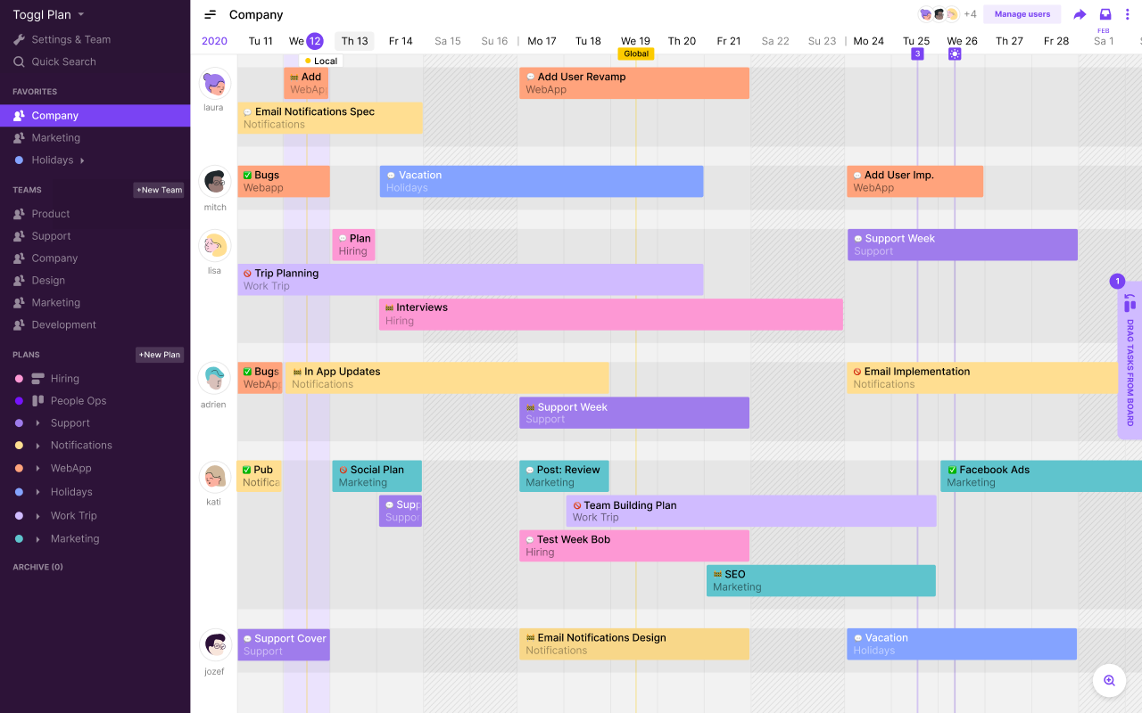 Toggl Plan: Project Planning Calendar截图1