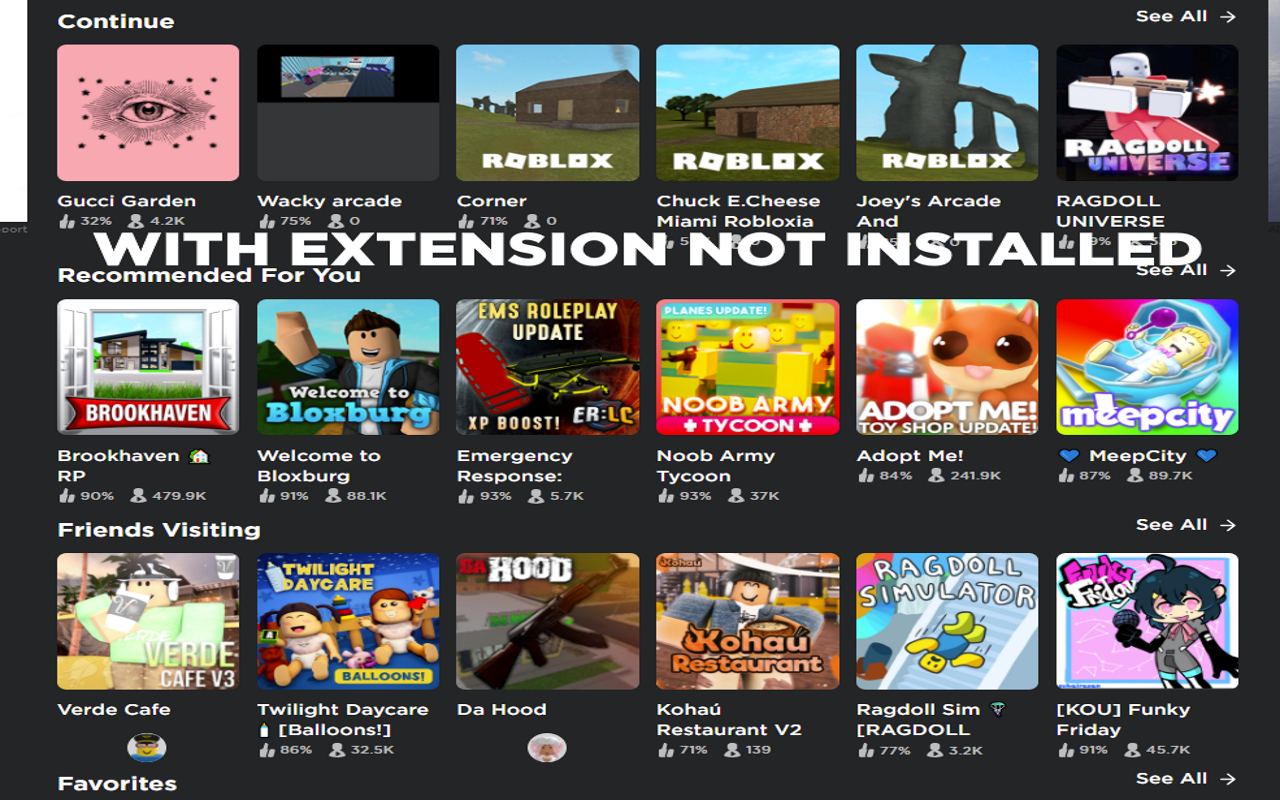 Roblox Anti-Experience Chrome Extension截图1