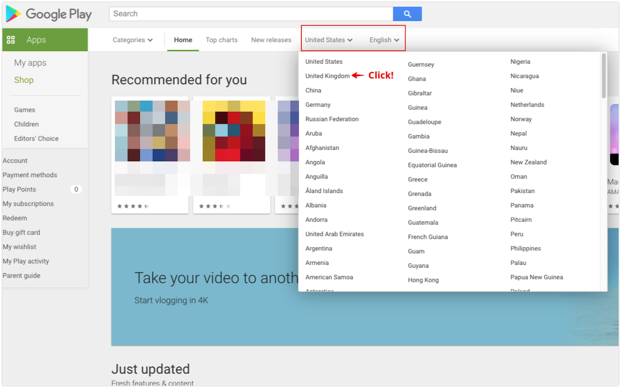 Country Switcher for Google Play截图1