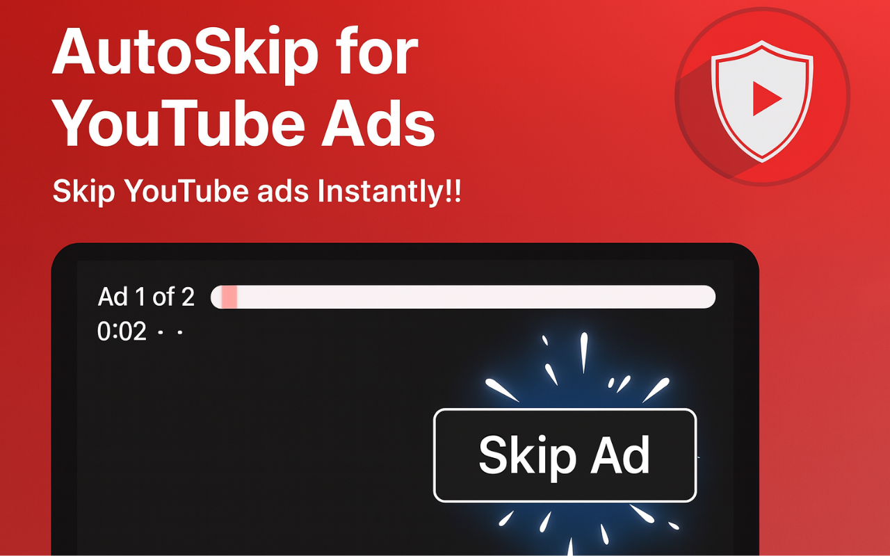 自动跳过 Youtube™ 广告截图1