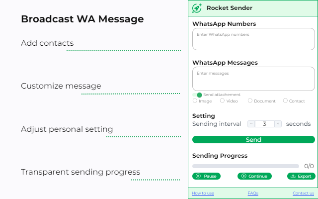 Rocket Sender for WhatsApp Web截图1