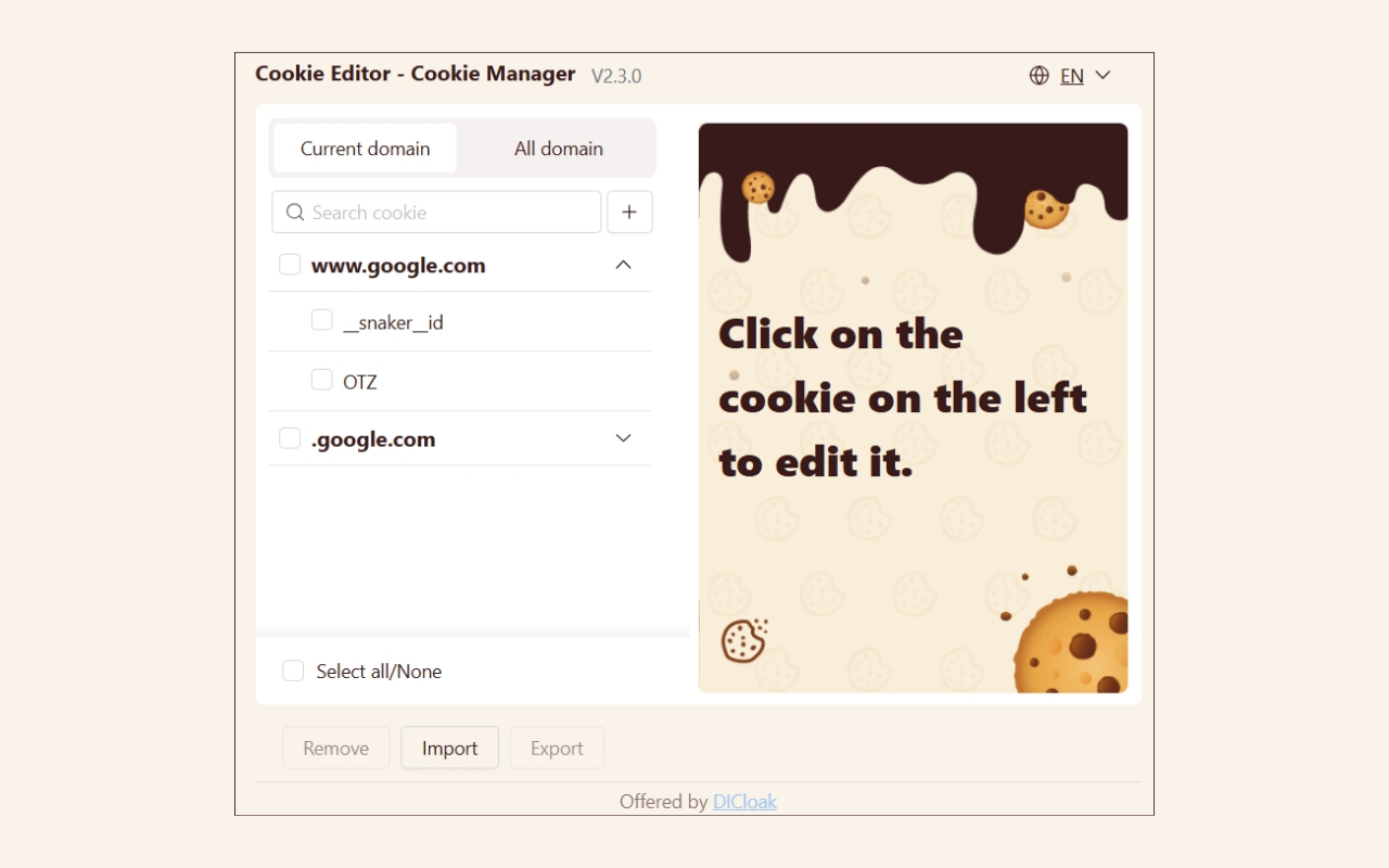 Cookie Editor - Cookie Manager - Cookie 编辑器 - Cookie 管理器截图2