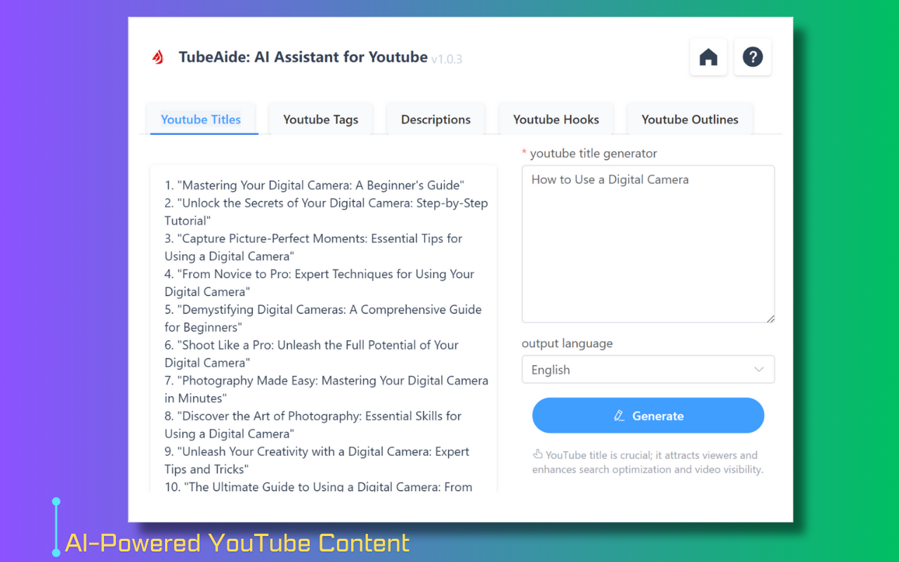Free Ai Youtube Video Title Generator截图3
