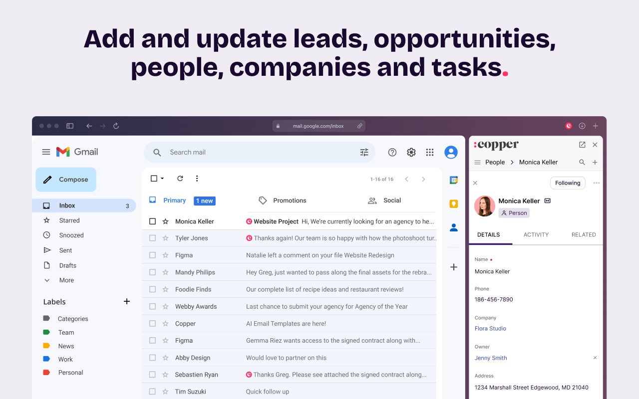 Copper CRM for Gmail and LinkedIn截图3