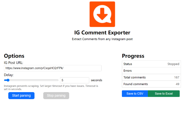 IG Comment Export Tool截图1