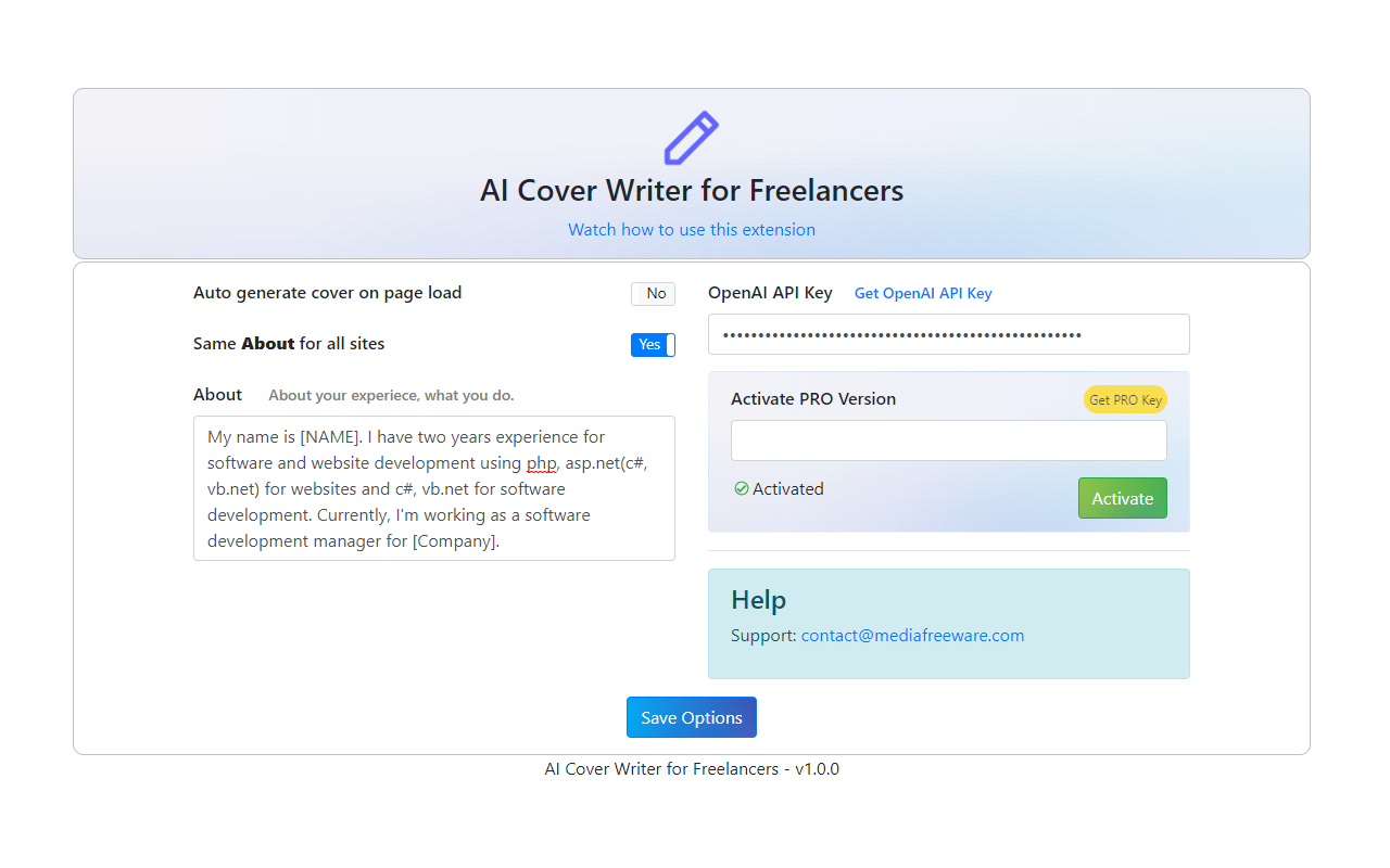 AI Cover Writer for Freelancers截图2