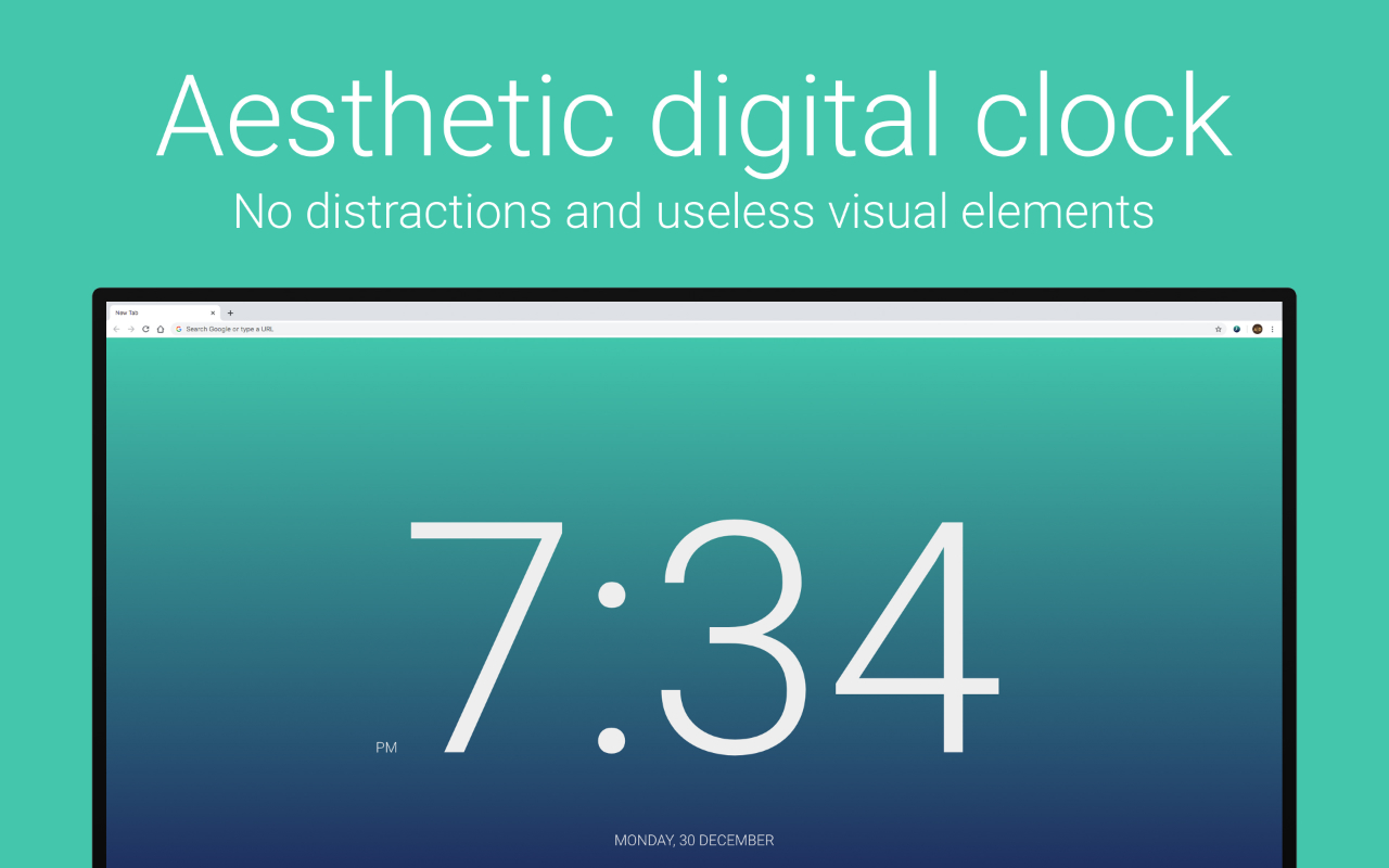 Clock Face: Digital clock for new tab page截图3